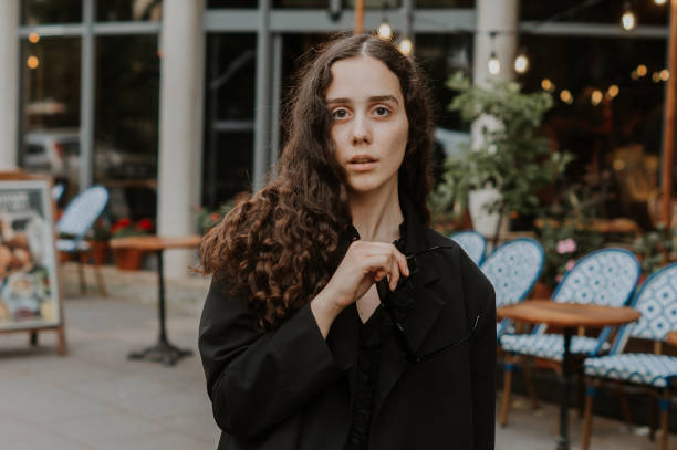istock Beautiful elegant girl on a walk after hard work day 1408632227
