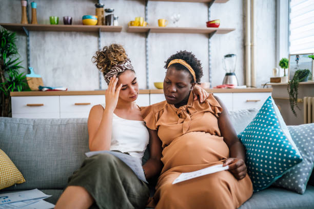 istock Lesbian couple frustrated about finance problem 1408637983