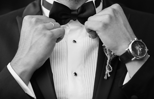 Elegantly Dressed Groom, Wedding Detail, Groom Suit