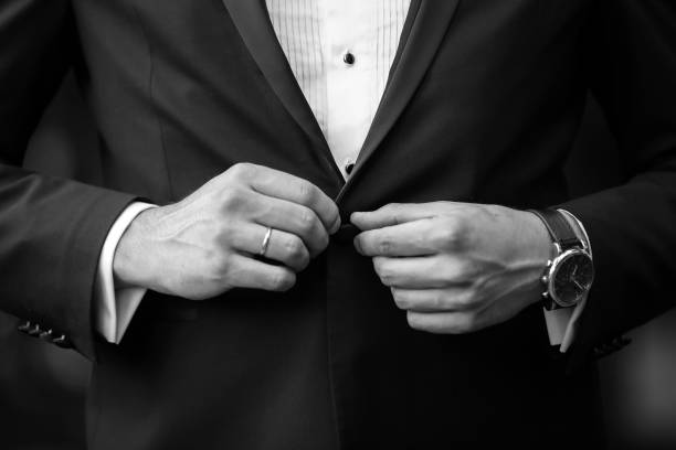 istock Elegantly Dressed Groom, Wedding Detail, Groom Suit 1408640761