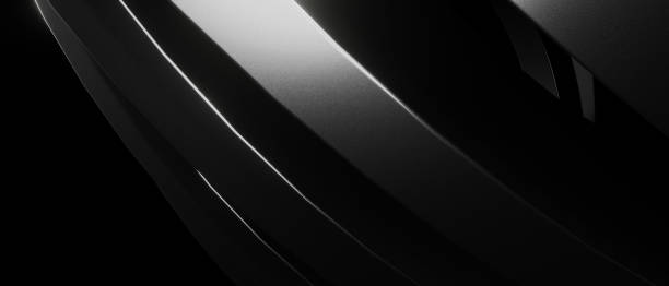 istock Metallic abstract cruved steel stripe abstract background 1408644740