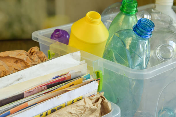 istock Collecting sorting plastic, paper for recycling, upcycling downcycling 1408649018