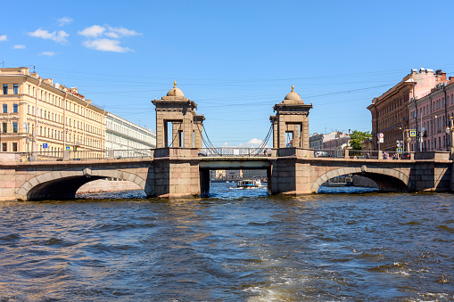 Lomonosov bridge over Fontanka river in Saint Petersburg, Russia