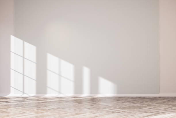 istock Home interior rendering with empty room color wall and decorated with wooden floors 1408659902