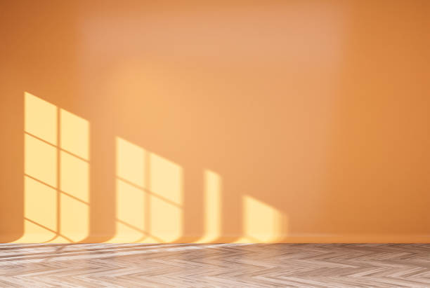 istock Home interior rendering with empty room color wall and decorated with wooden floors 1408659931