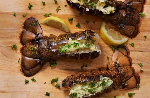 Preparing Lobster Tails with Roasted Garlic and Herb Butter