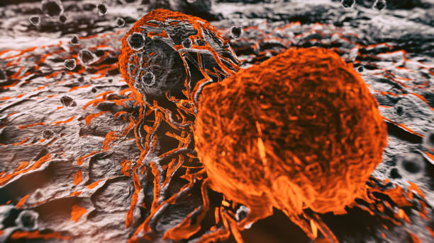 Cancer malignant cells Cancer malignant cells - 3d rendered image, abstract enhanced scanning electron micrograph (SEM) of cancer malignant cells. Visual of overall shape of the cell's surface at a very high magnification. Medical research concept. sem stock pictures, royalty-free photos & images