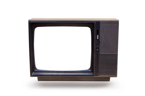 istock Vintage, retro black old television isolated on white background with clipping path. 1408666129