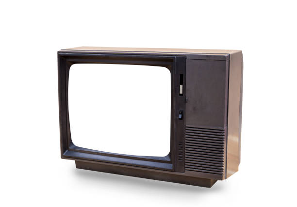 istock Vintage, retro black old television isolated on white background with clipping path. 1408666134