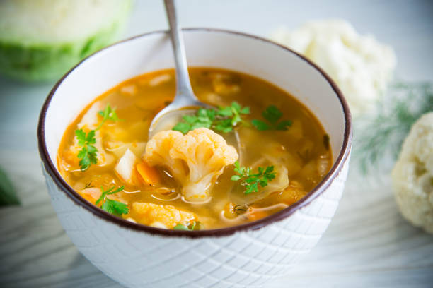 istock vegetable summer soup with cauliflower in a bowl 1408671062