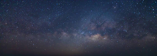 istock Panorama view universe space and milky way galaxy with stars on night sky background. 1408673992