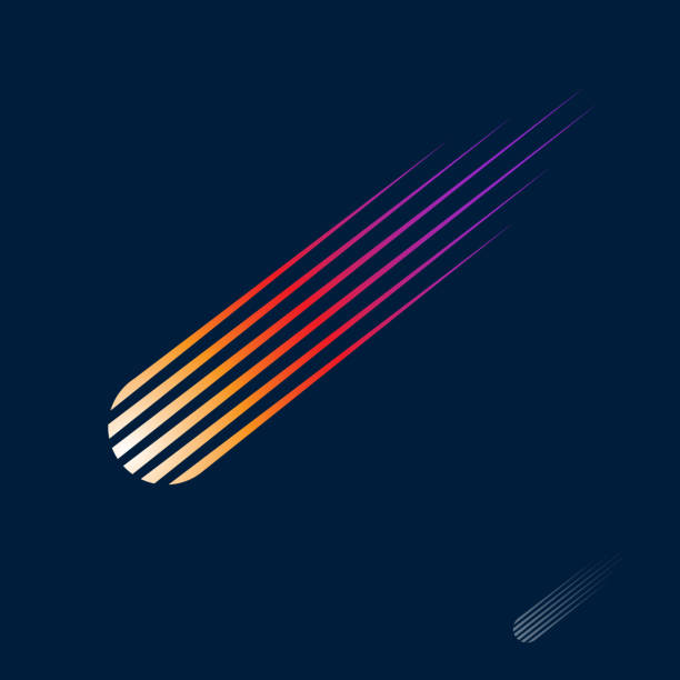 Comet emblem. Meteor icon. Comet symbol consists of lines with a gradient. Monogram for business, internet, online shop, label or packaging. comet stock illustrations