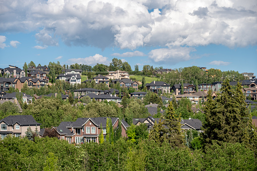 Views of beautiful suburbs in Calgary, Alberta..
