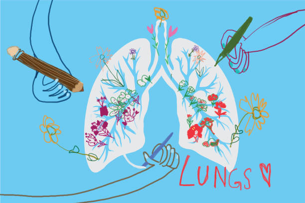 子供の肺の絵 - human lung ideas healthcare and medicine flower点のイラスト素材／クリップアート素材／マンガ素材／アイコン素材