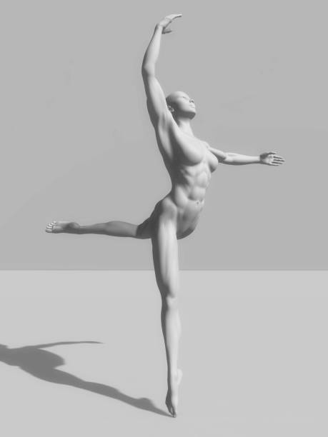 istock 3D female figure in ballet pose 1408679447