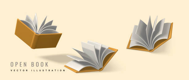 istock Cute cartoon open book. Realistic 3d book with shaddow on white background. Vector illustration 1408684745