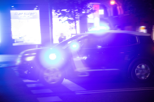 Police car motion blur urgency