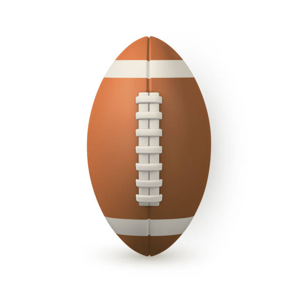 istock American football ball on white background. 3d realistic rugby ball. Vector illustration 1408687352