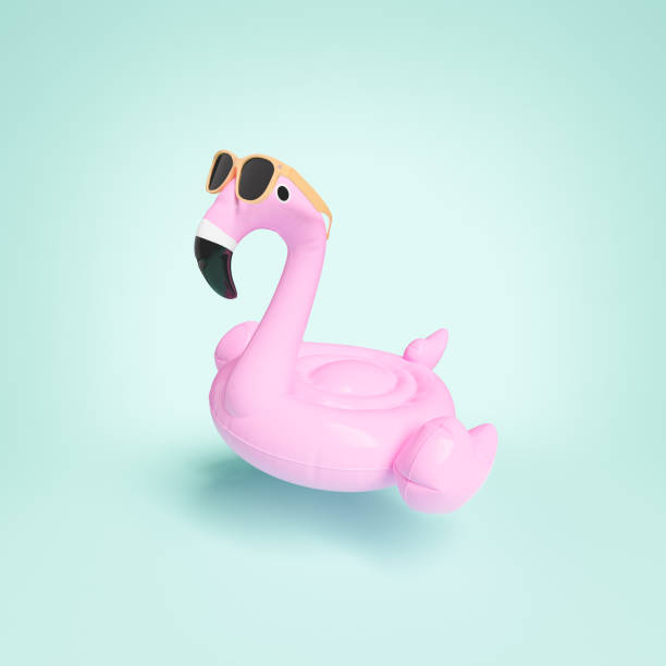 istock Flamingo tube with trendy sunglasses 1408687961