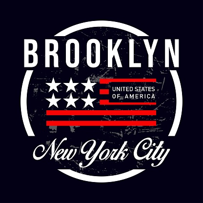 Brooklyn typography design for t shirt, vector illustration.