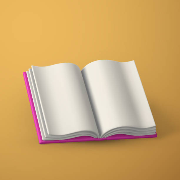 istock Cute cartoon open book. Realistic 3d book with shaddow on yellow background. Vector illustration 1408697473