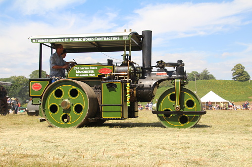Sussex, UK - 10 July, 2022: Traction steam engine. One of many on display at a steam rally.
