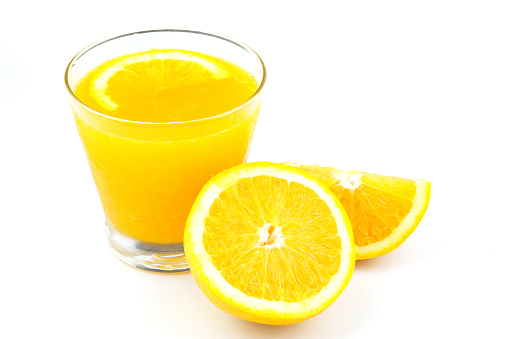 Fresh juice with oranges.