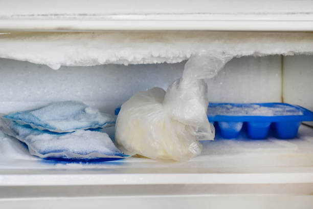 istock Frozen food and ice boxes in the freezer 1408707188