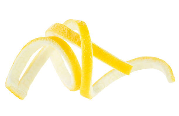 istock Fresh spiral lemon zest isolated on a white background. Lemon twist peel. 1408709482