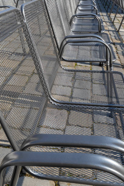 istock Wire chairs to sit in the courtyard in front of the stage. 1408712620