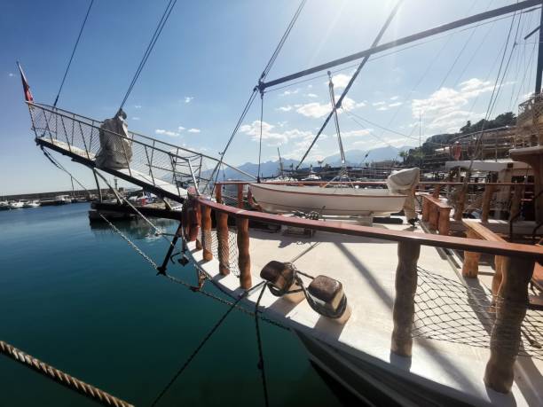 istock front part of a yacht with brown trim 1408718477