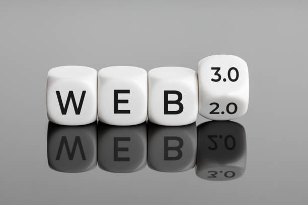 Changing from web 2.0 to web 3.0 concept stock photo