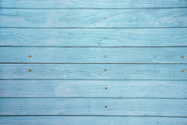 istock Light blue wood background texture in foreground with space for text or design 1408725281