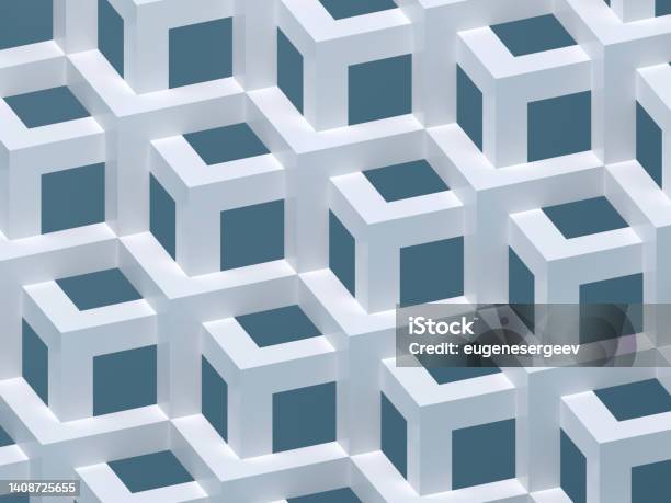 Abstract Blue Parametric 3d Geometric Pattern Stock Photo - Download ...