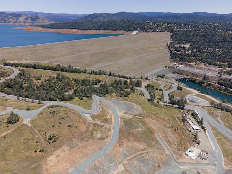 Oroville Dam in nothern California aerial