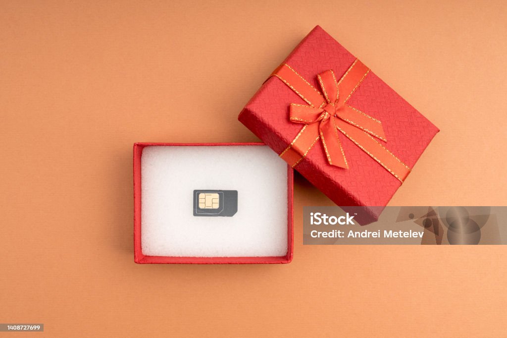 Box Scrap Sim Card Open Gift Box With Sim Card Inside Gave A Sim Card Stock Photo ...