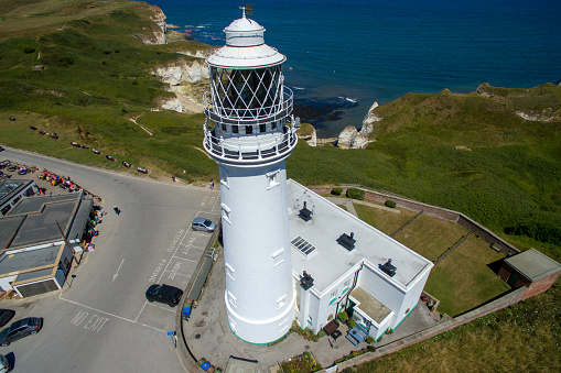 Flamborough Head Lighthouse is an active lighthouse located at Flamborough, East Riding of Yorkshire Jurassic coastline