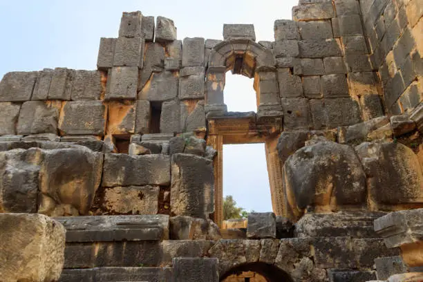 Photo of Ruins of ancient Greek-Roman theatre of Myra in Demre, Antalya province in Turkey