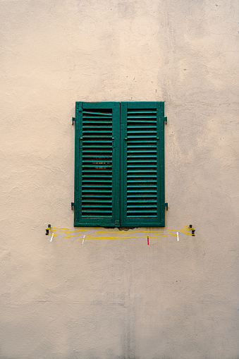 Ornate facade of an apartment building in Madrid, Spain