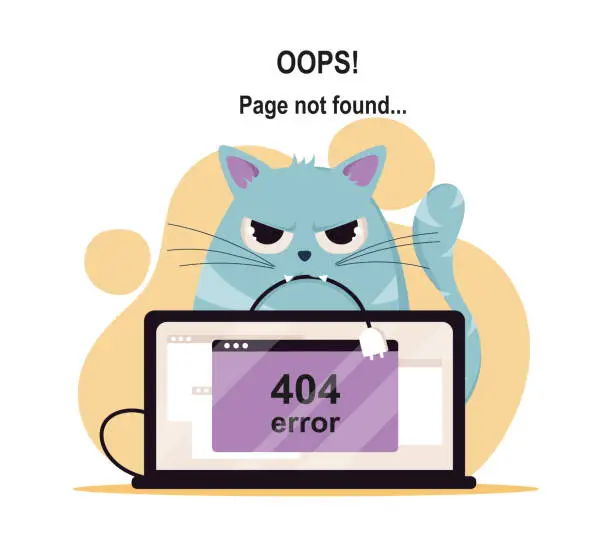 Vector illustration of Error 404 vector poster