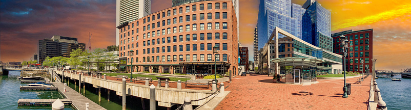 The Seaport/Innovation District in the South Boston neighborhood is a rapidly transforming area in Boston. Boston is the largest city in New England, the capital of the state of Massachusetts. Boston is known for its central role in American history, world-class educational institutions, cultural facilities, and champion sports franchises.