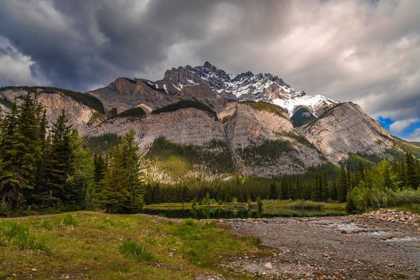 istock A Sunlit Cloudy Sky Over Mountains At Cascade Ponds In Banff 1408749300