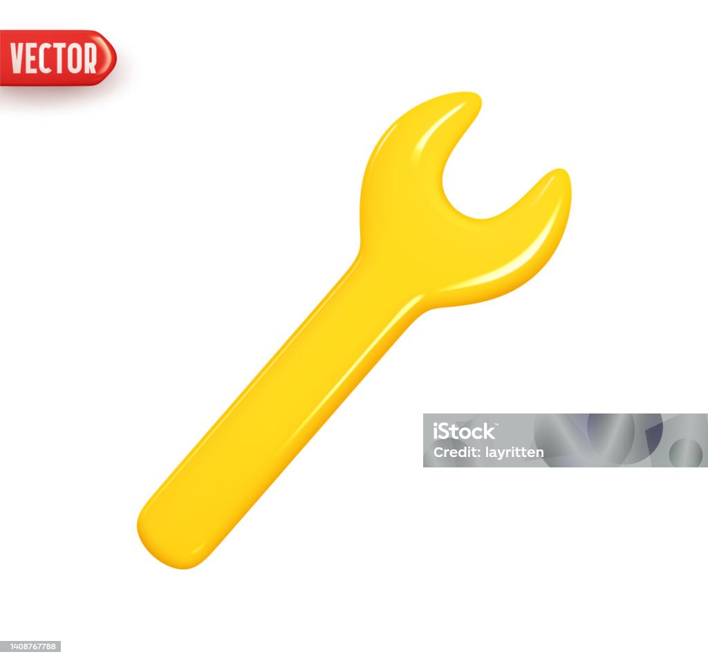 Mechanic Key Vector Vector 3d Tool Key Mechanic Yellow Color Stock Illustration - Download ...