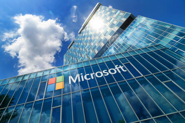 Microsoft's headquarters in Bucharest, Romania Bucharest, Romania - June 04, 2022: View of Microsoft Romania headquarters in City Gate Towers situated in Free Press Square, in Bucharest, Romania. microsoft stock pictures, royalty-free photos & images