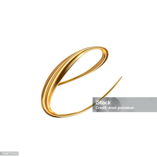 Gold Letter E Stock Photo - Download Image Now - Letter E, Gold - Metal, Gold Colored