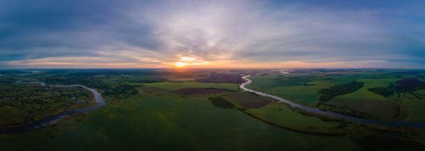 istock Aerial view of the river and landscape 1408778964