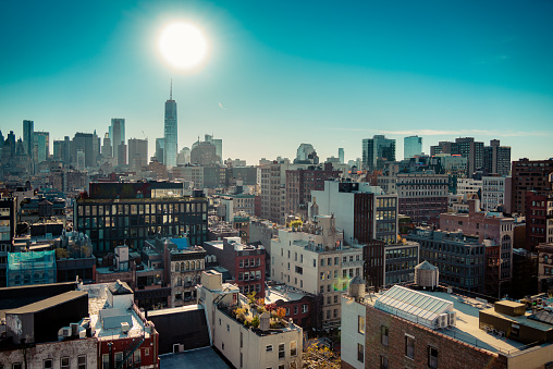 Rooftop view of NYC SOHO skyline