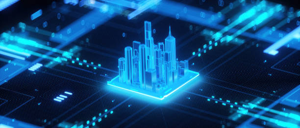 istock 3D rendering of cyberpunk AI. Circuit board. Technology background. Central Computer Processors CPU and GPU concept. Motherboard digital chip. Tech science background. 1408785780
