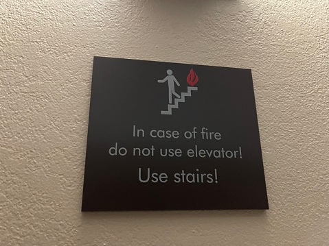Elevator evacuation sign