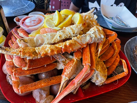 Seafood crab leg dinner